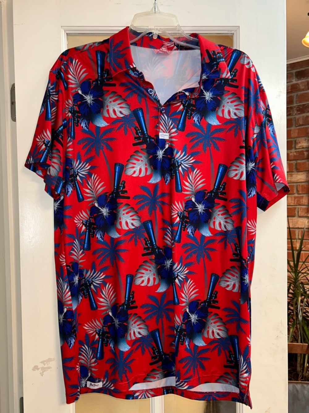 Retro Riffle SUPPRESSED (RED) POLO - Picture 2 of 3